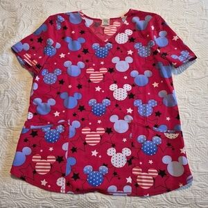 Disney Mickey Mouse women's Large uniform scrub top VGUC
